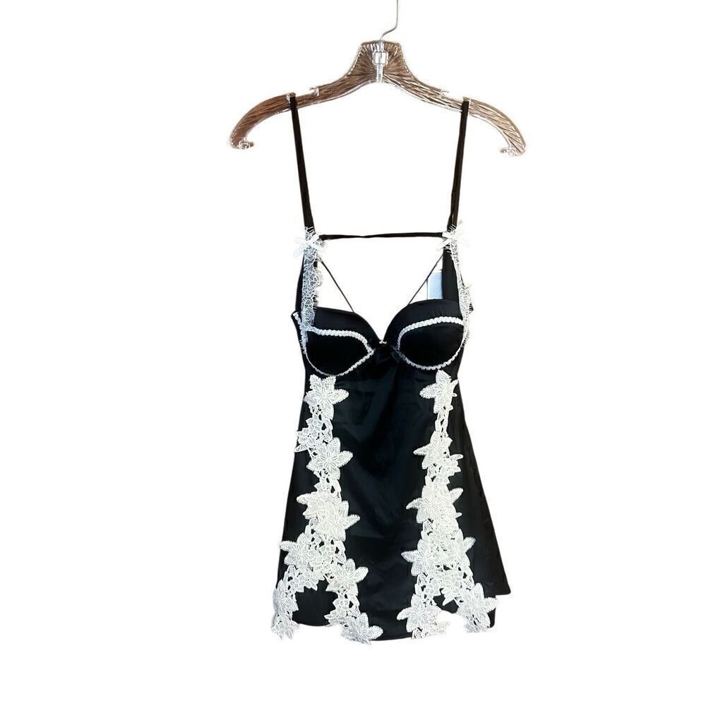 Soolinen Chemise Dress Intimates Sz S/M Black/beige  NWT